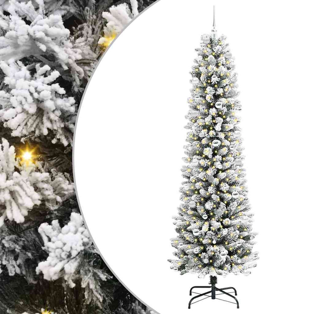 Sapin de noël artificiel blanc 240 cm pvc, métal et plastique