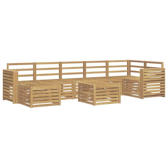 Ensemble de canapés d'extérieur 8 pc blanc bois d'acacia massif