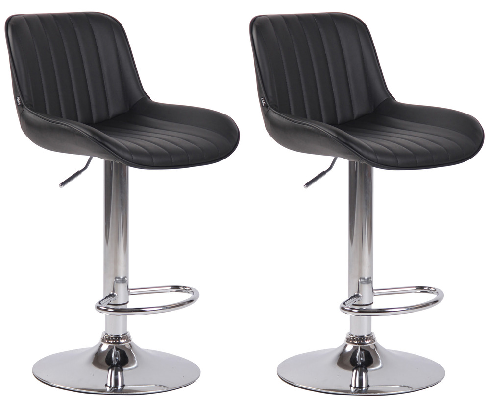 Lot de 2 tabourets de bar lentini simili cuir chromé