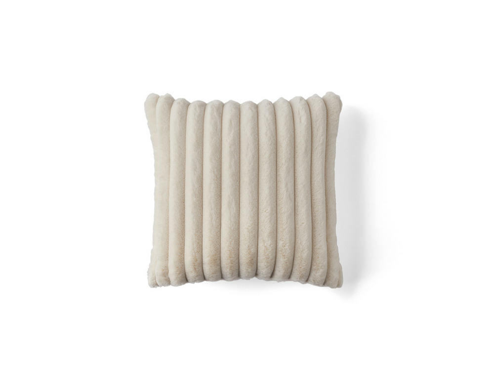 Laponie - coussin - en fausse fourrure côtelé - 40x40 cm