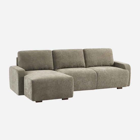 Canapé d'angle gauche 3 places tissu l 260 x p 88 / 139cm / x h 87cm - dany