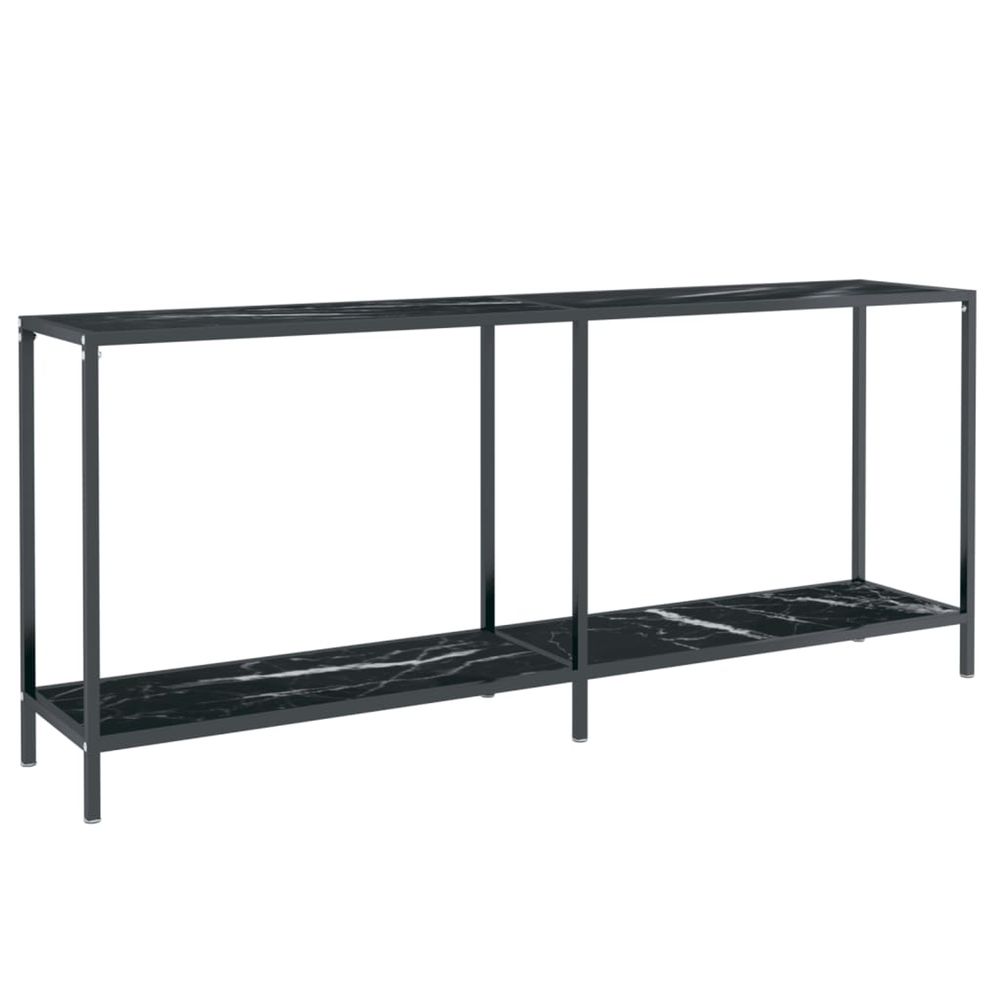 Table console noir 180x35x75,5 cm verre trempé