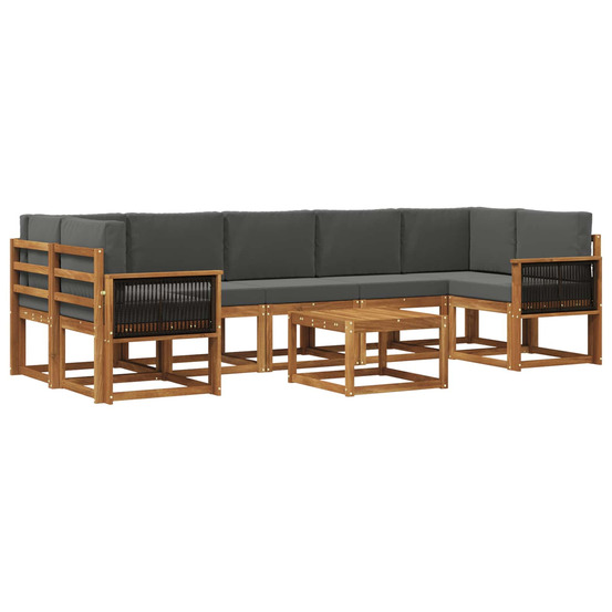 Ensemble de canapés d'extérieur 6 pcs naturel et anthracite
