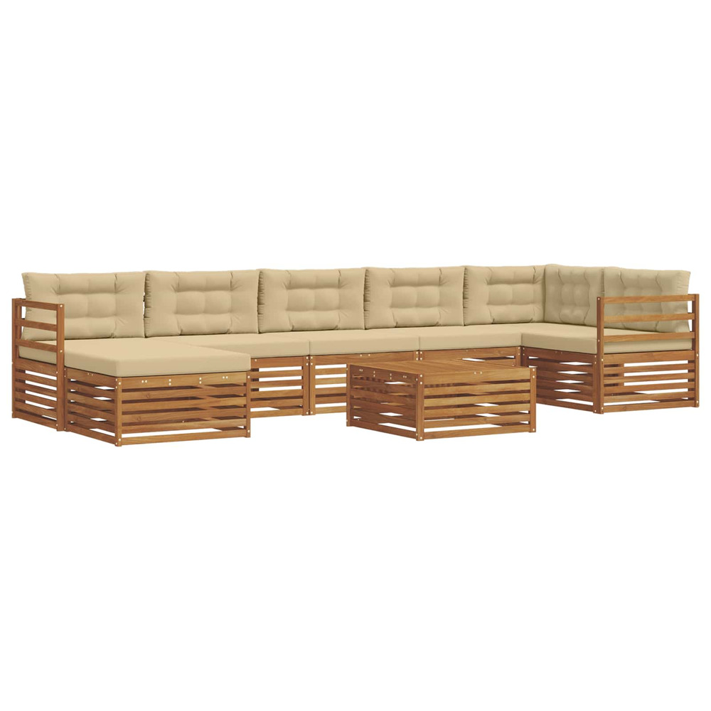 Ensembles de canapés avec coussin 8 pcs naturel et beige