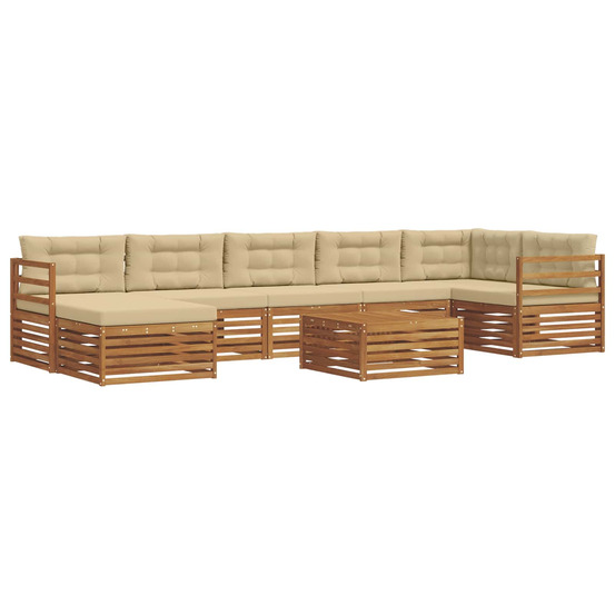 Ensemble de canapés d'extérieur 8 pcs naturel et beige