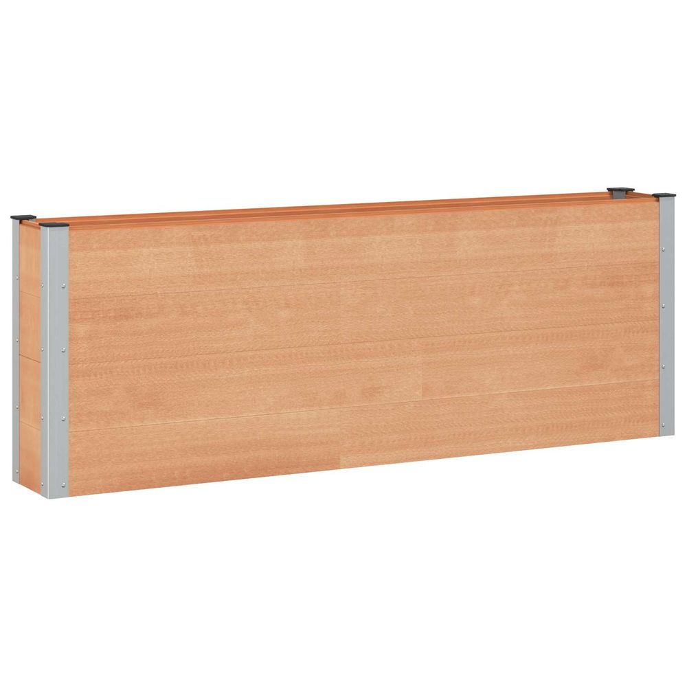 Jardinière d'extérieur surélevée marron 200 x 30 x 72 cm wpc et aluminium