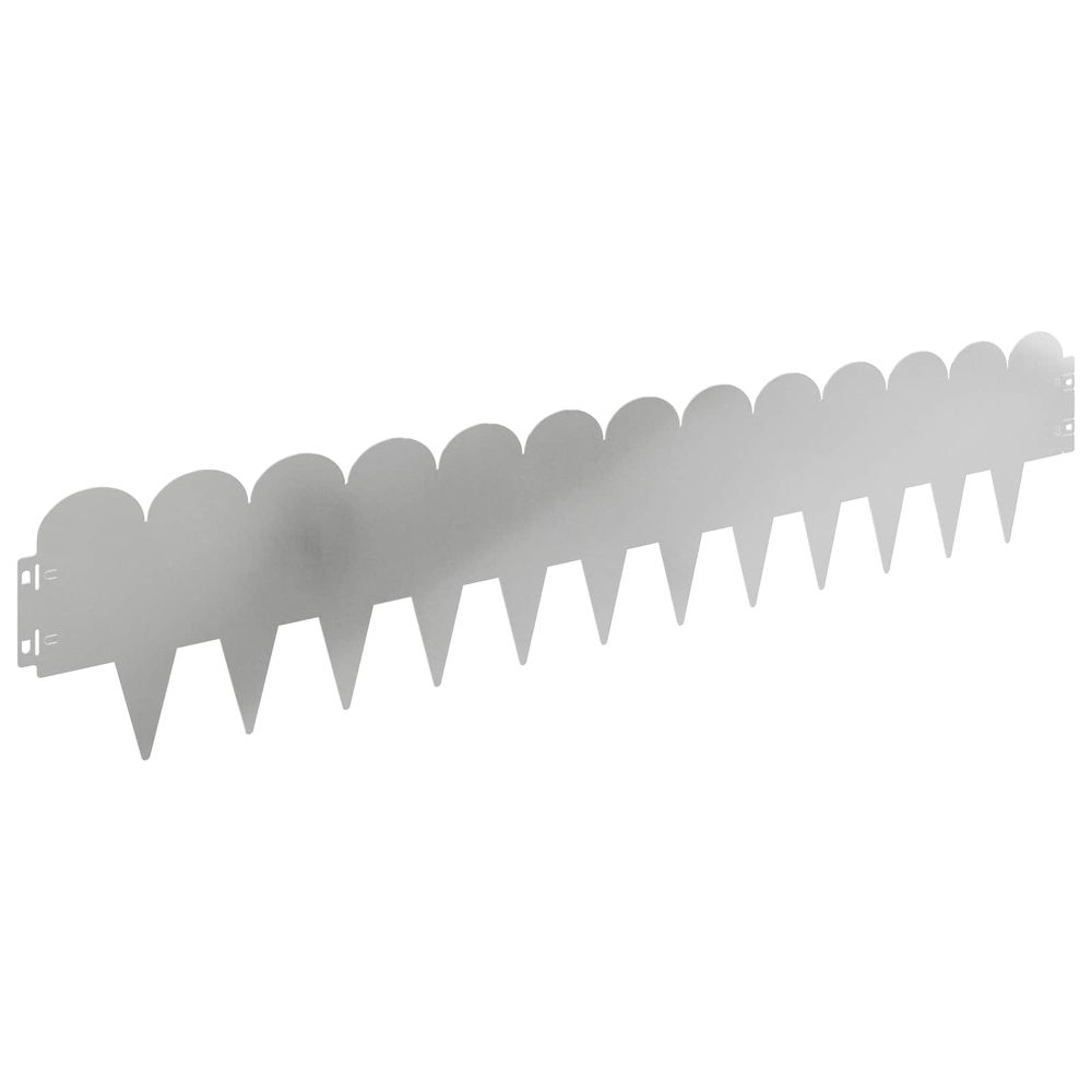 Bordure de pelouse 20 pc 103 x 20 cm acier argenté