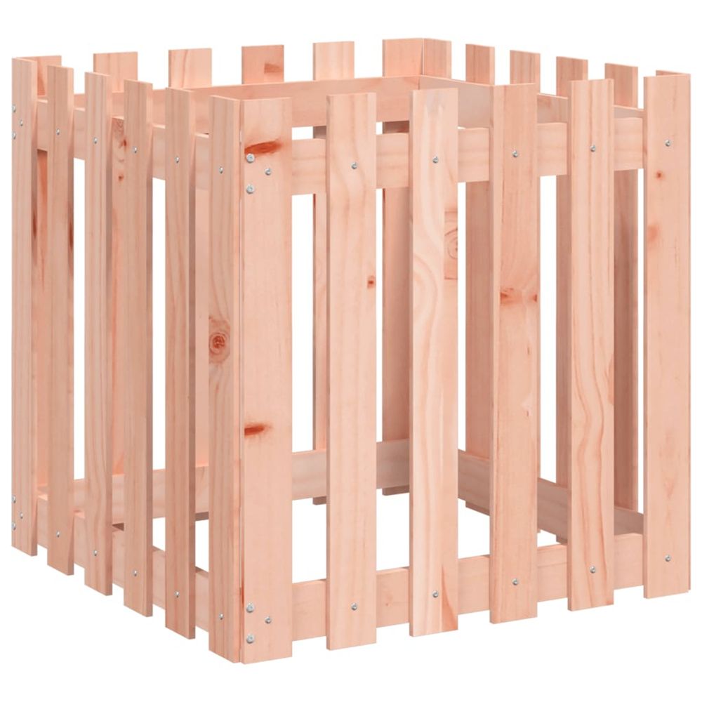 Jardinière d'extérieur avec design de clôture 60x60x60 cm douglas massif
