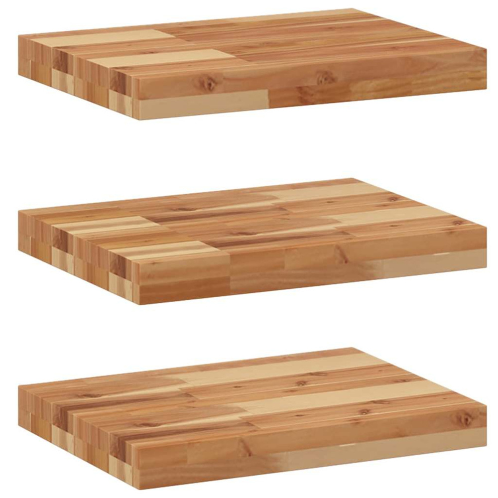 Étagères flottantes 3 pcs 40x30x4 cm acacia massif à l'huile