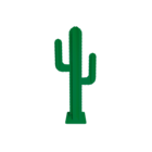 Cactus de jardin 2 branches 6 feuilles aluminium vert gazon h 1,20m