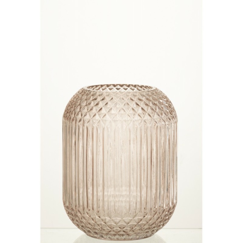 Vase en verre rose 18.2x18.2x23.7 cm Truffaut