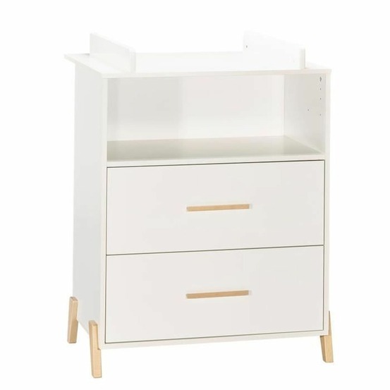 Commode blanche 2 portes et 1 niche
