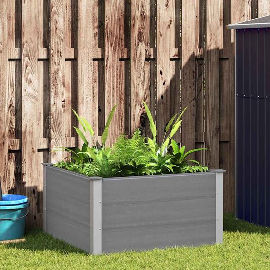 Carré potager grand format wpc pour potager extérieur gris 100x100x54 cm