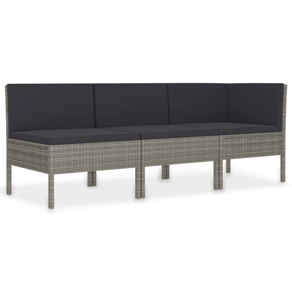 Salon de jardin 3 pcs avec coussins