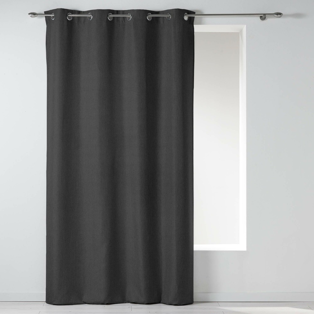 Rideau à oeillets newtons 140x260cm charbon