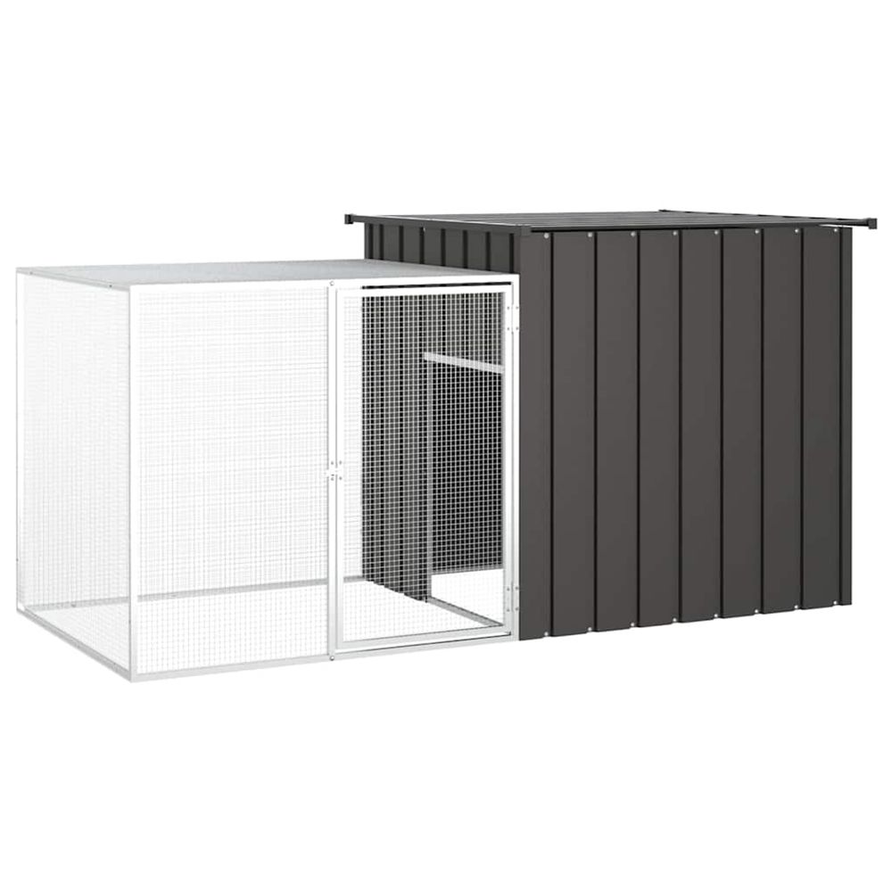Cage pour poules anthracite 200x91x100 cm acier galvanisé