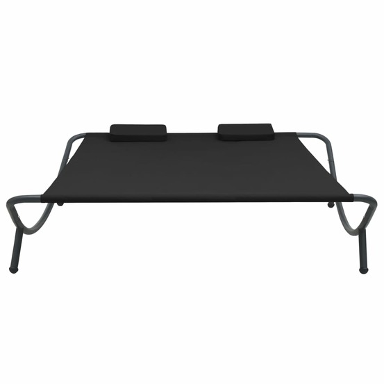Chaise longue d'extérieur tissu noir