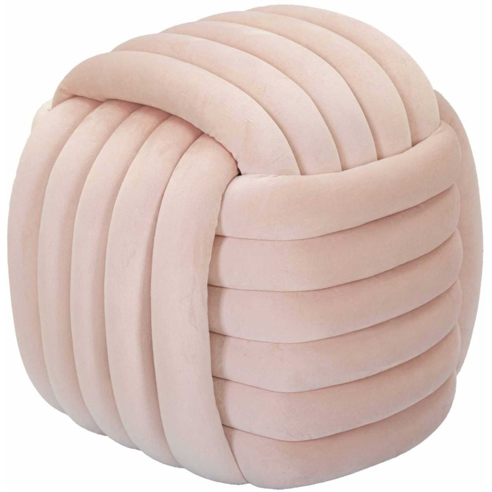 Pouf en tissu softy 45 x 45 x 45 cm rose