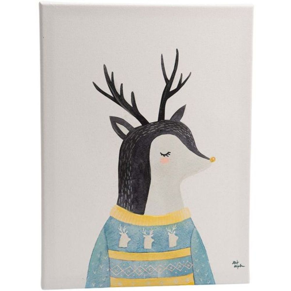 Toile cerf du nord 30 x 40 cm