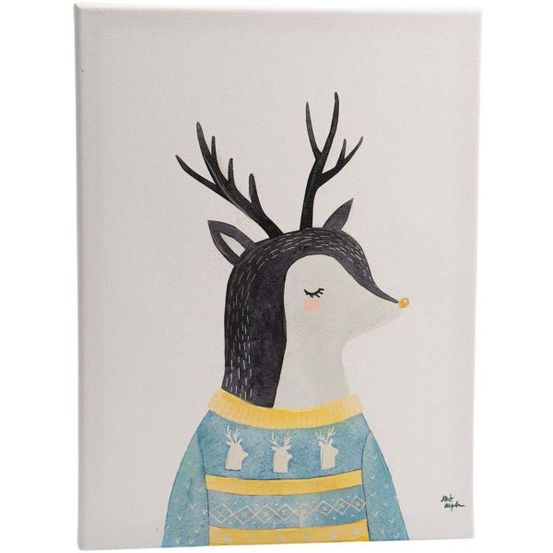 Toile cerf du nord 30 x 40 cm