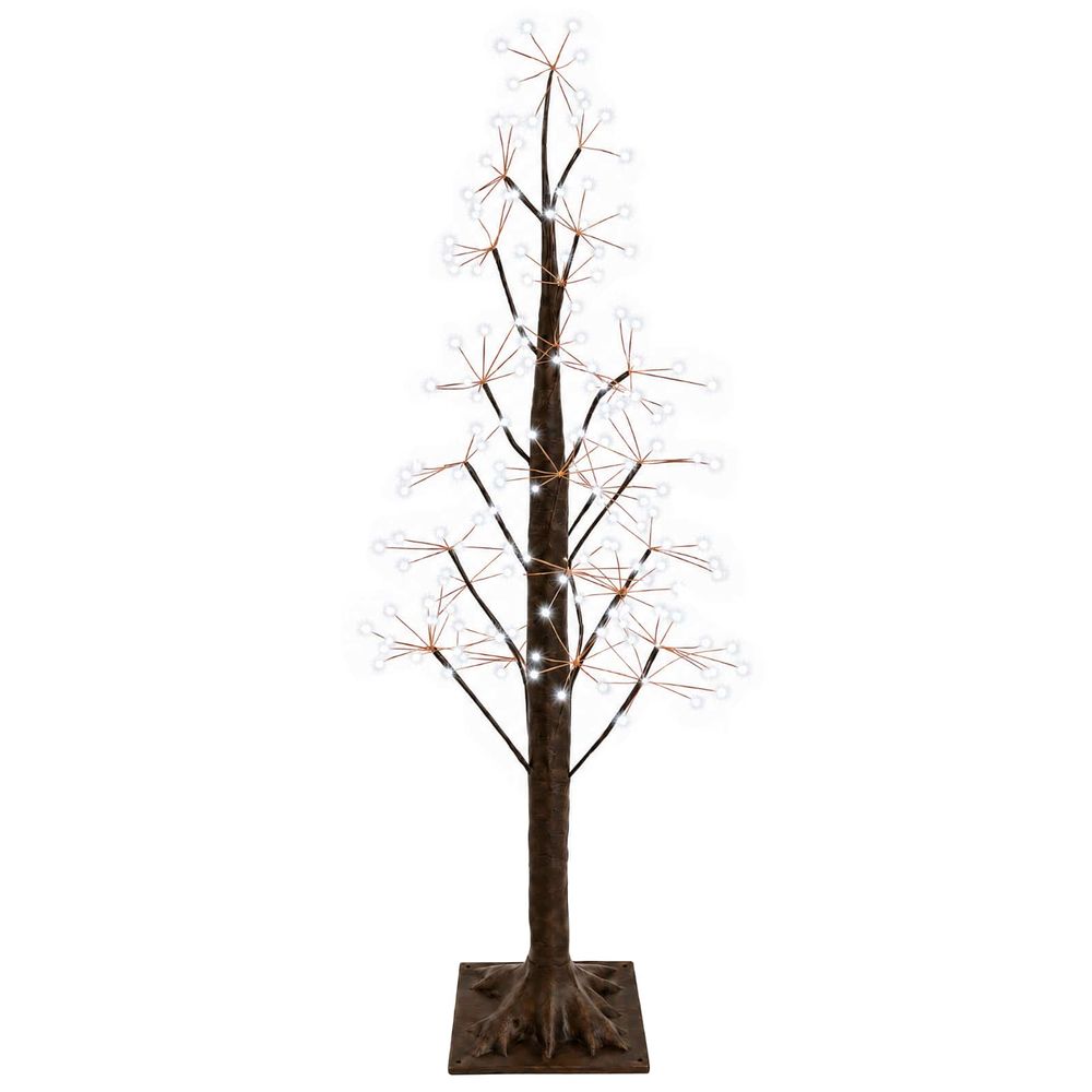 Sapin de noël lumineux marron 120 cm plastique 240 led