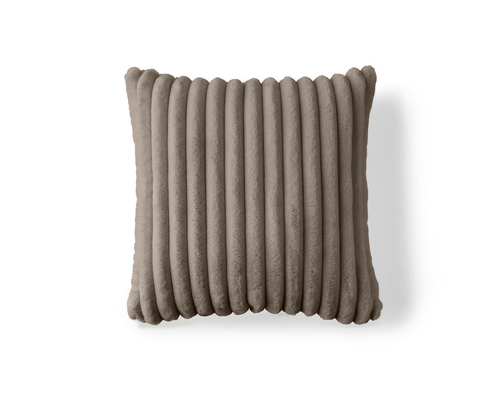 Sierra - coussin - en fausse fourrure côtelé - 50x50 cm
