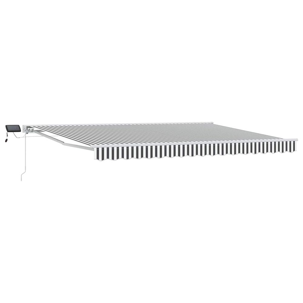 Cadre de store manuel avec leds anthracite et blanc 4 × 3 m