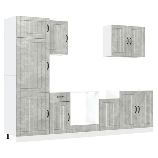 Ensemble d'armoires de cuisine 7 pcs lucca bois d'ingénierie
