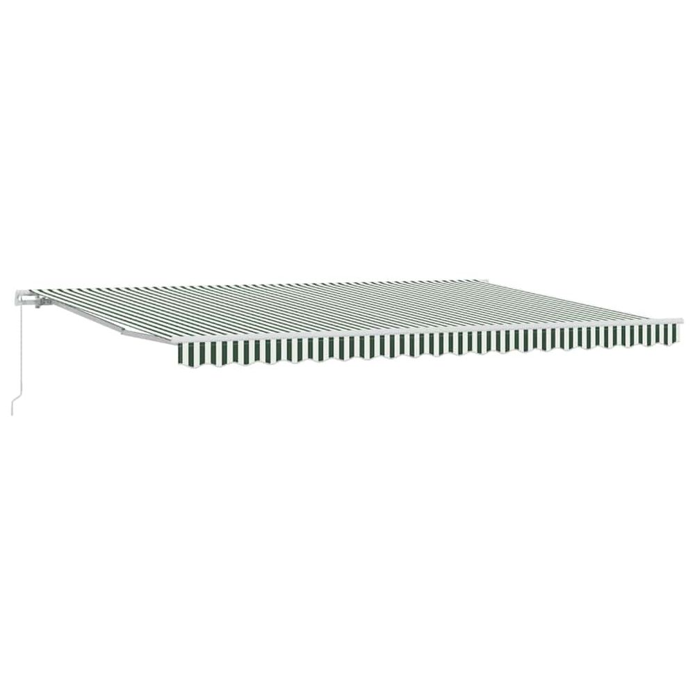 Auvent rétractable vert et blanc 500 × 300 cm