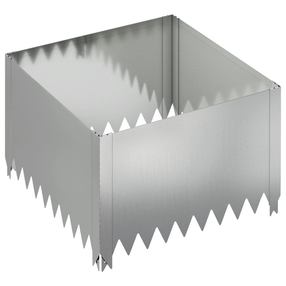 Bordure de pelouse 60 x 60 x 35 cm acier argenté