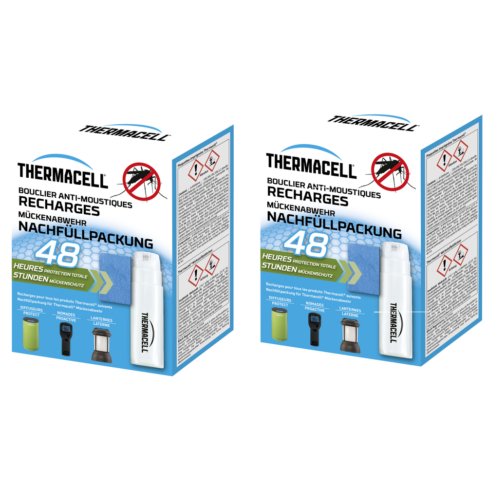Thermacell recharge anti-moustiques et moustiques tigres - protection efficace 20m²- compatible avec diffuseurs, nomades & lanternes