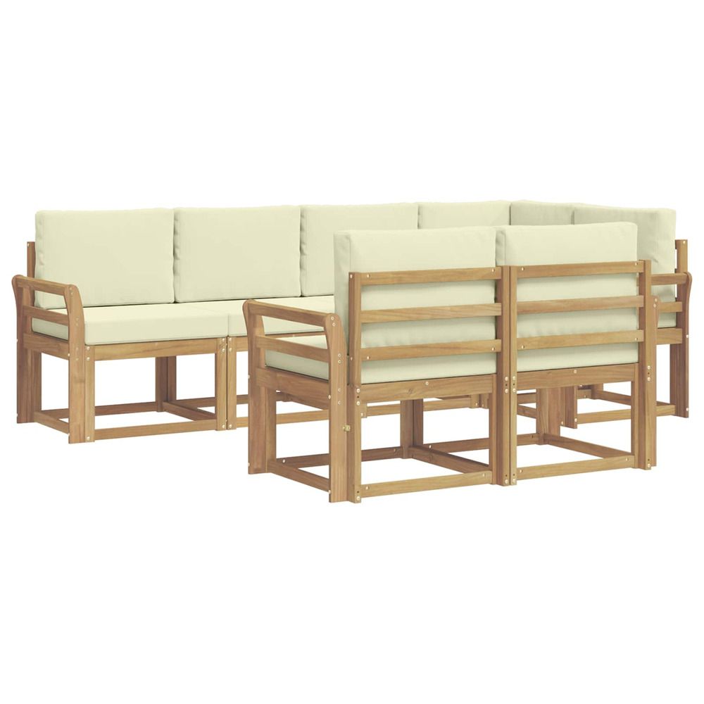 Ensemble de canapés d'extérieur 7 pc blanc et crème polyester