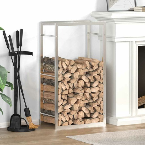 Portant de bois de chauffage 50x28x94 cm acier inoxydable