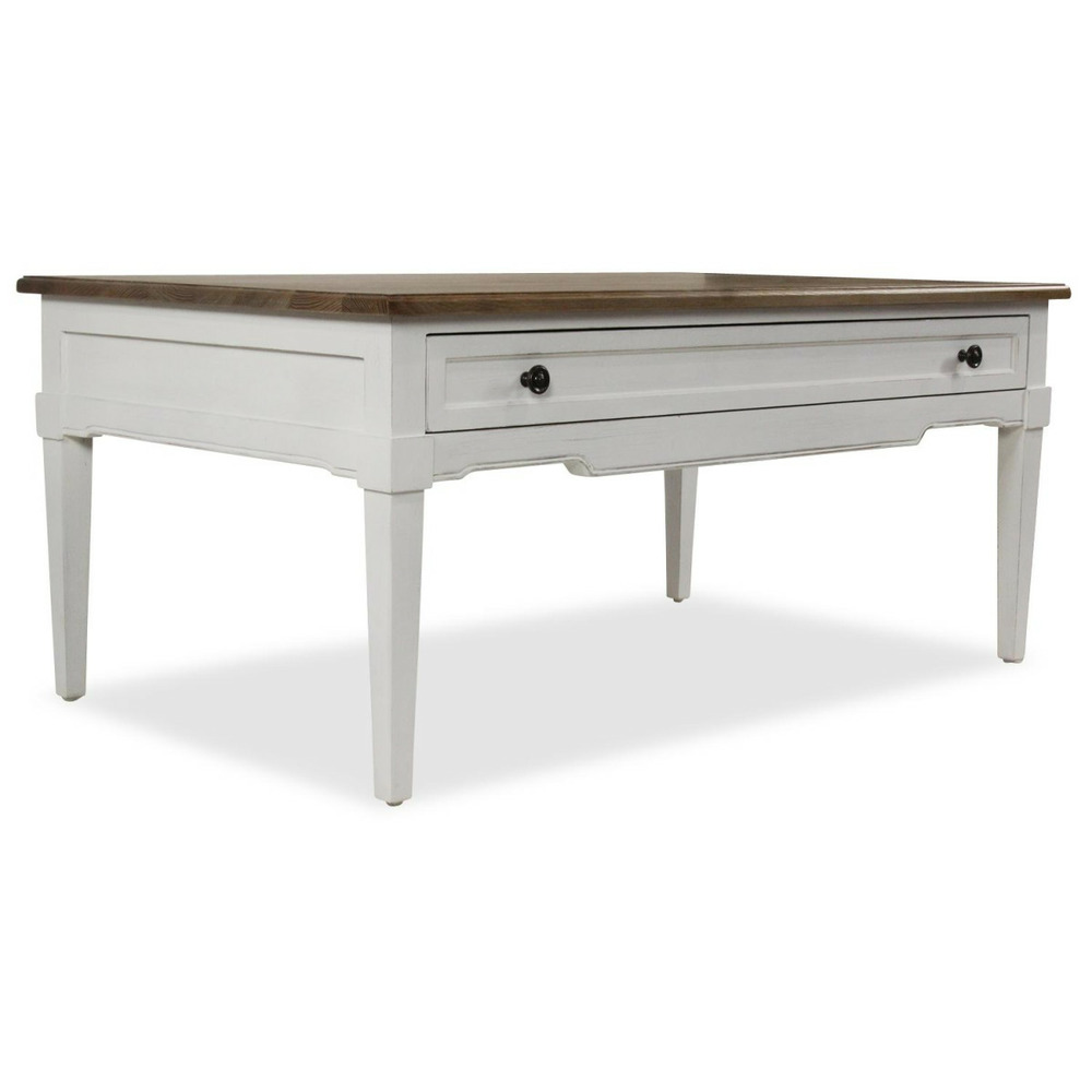 Table basse 1 tiroir bois blanc - interior's