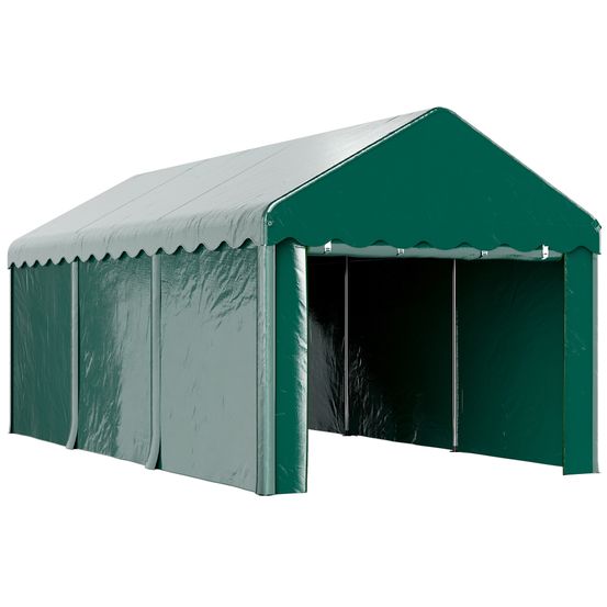 Tente garage carport acier et toile pe pour véhicules protection anti-uv 3x6m vert - comfortxl outdoor living