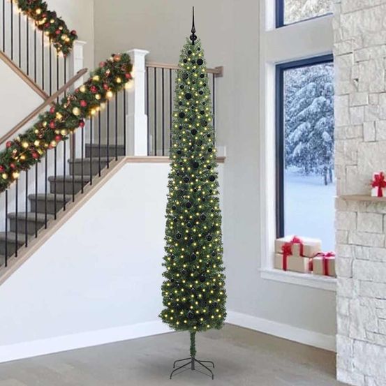 Sapin de noël géant 300 cm intérieur/extérieur, décoré avec 120 boules & led