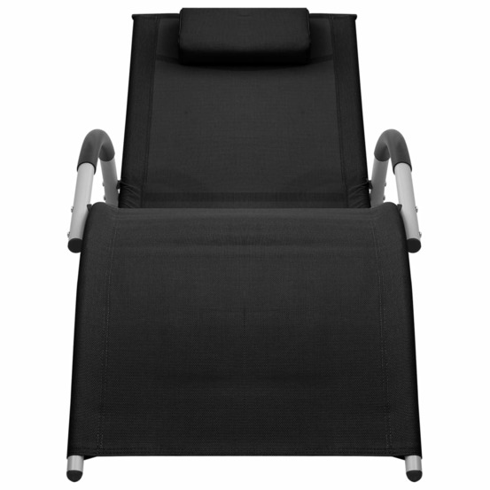 Chaise longue textilène noir et gris