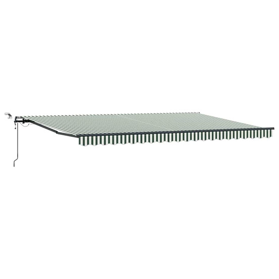 Auvent rétractable with vert et blanc 500 × 350 cm tissu