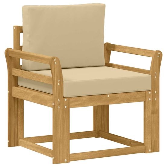 Canapé d’extérieur polyester blanc et beige