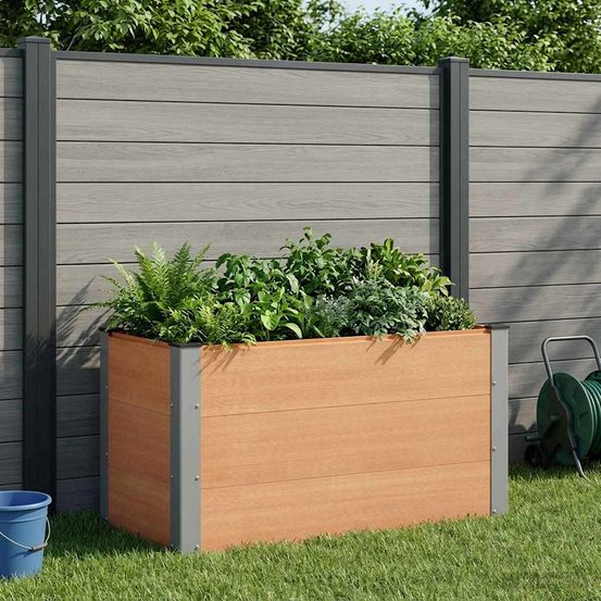 Jardinière surélevée wpc aluminium pour balcon culture légumes 100x50cm