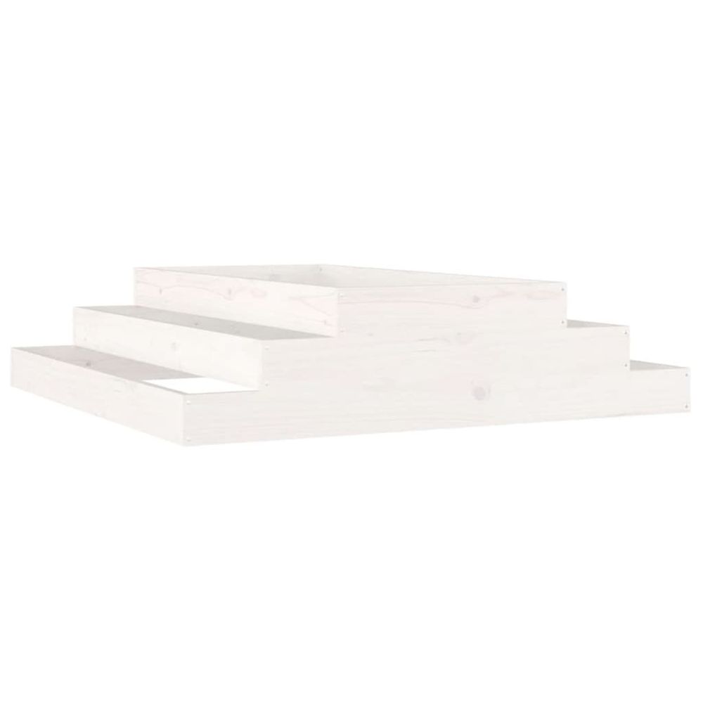 Jardinière d'extérieur blanc 110x110x27 cm bois massif de pin