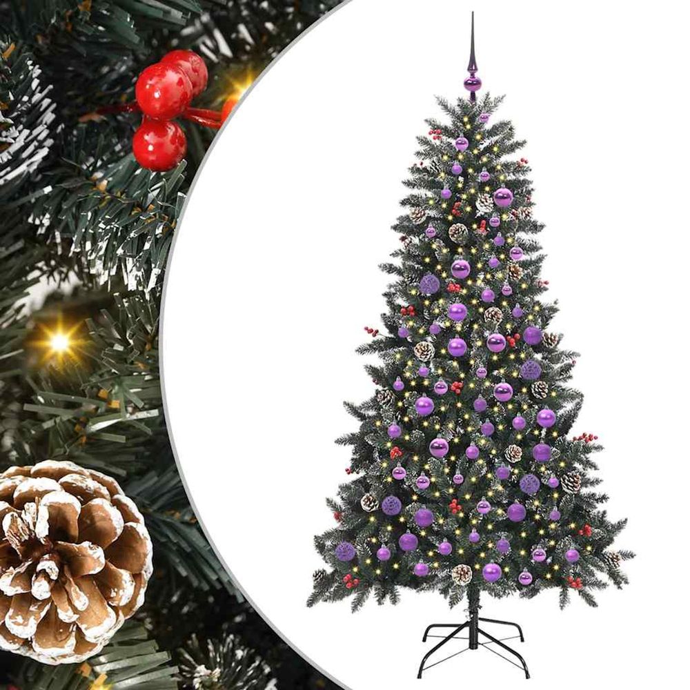 Sapin de noël artificiel vert 180 cm pvc, plastique et acier