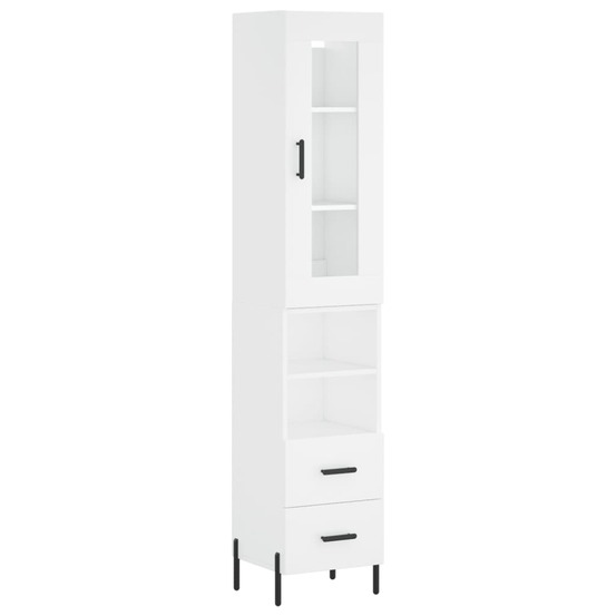 Buffet bahut commode armoire meuble de rangement organisateur cuisine salle de séjour salon haut 34,5 x 34 x 180 cm bois d'in