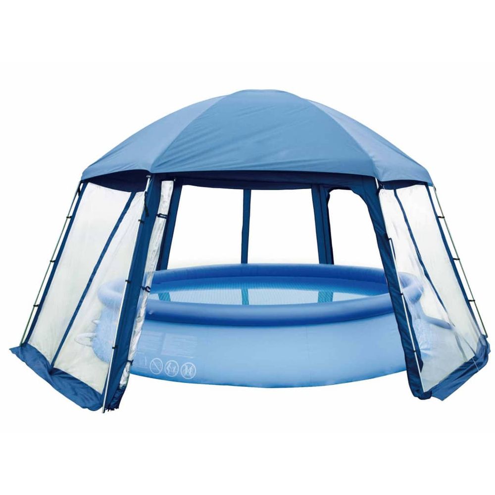 Pavillon de piscine type ii bleu 520 x 600 x 280 cm