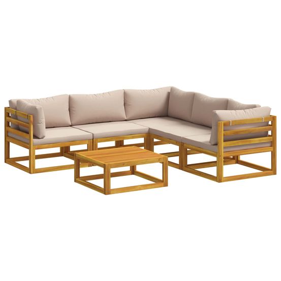Ensemble de canapés 6 pc naturel bois d'acacia massif