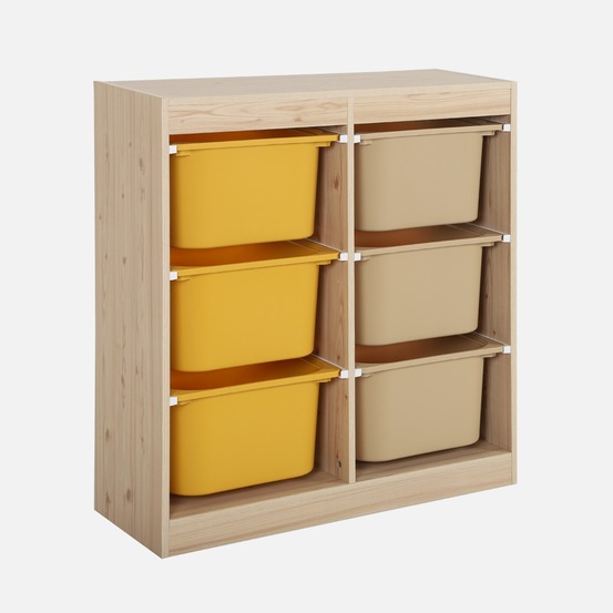 Meuble de rangement enfant 6 bacs de rangement en plastique colorés - sora