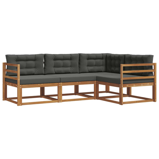 Ensemble de canapés d'extérieur 4 pcs naturel et anthracite