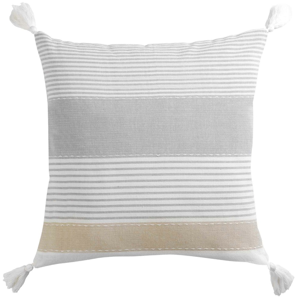 Coussin pompons dehoussable 60 x 60 cm iliades