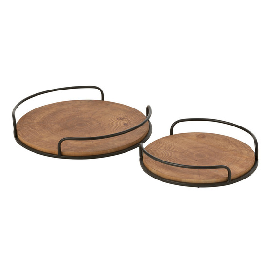Lot de 2 plateaux ronds