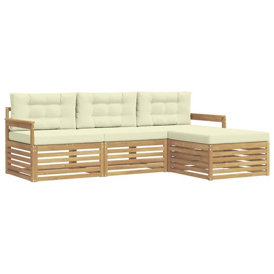 Ensemble de canapés d'extérieur 4 pc blanc et crème polyester